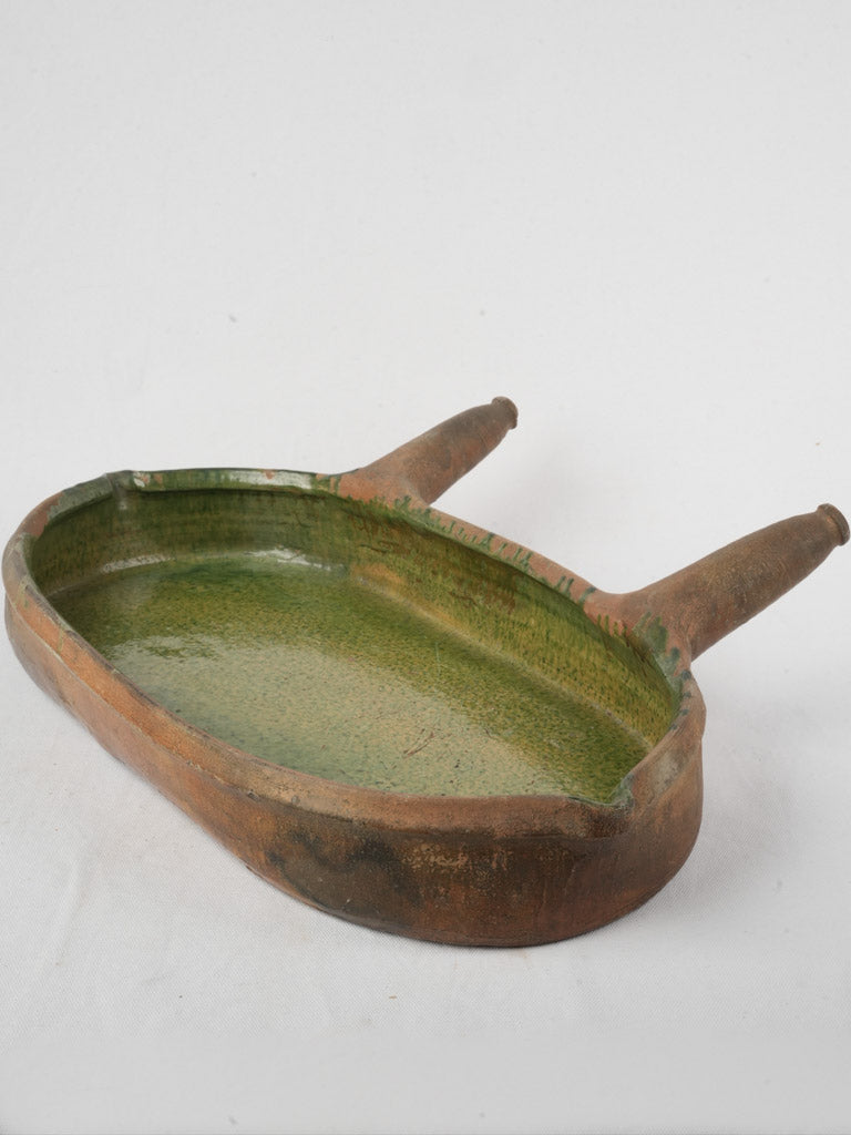 Late 19th-Century Lechefrite in Terracotta w/ Green Glaze 22½"