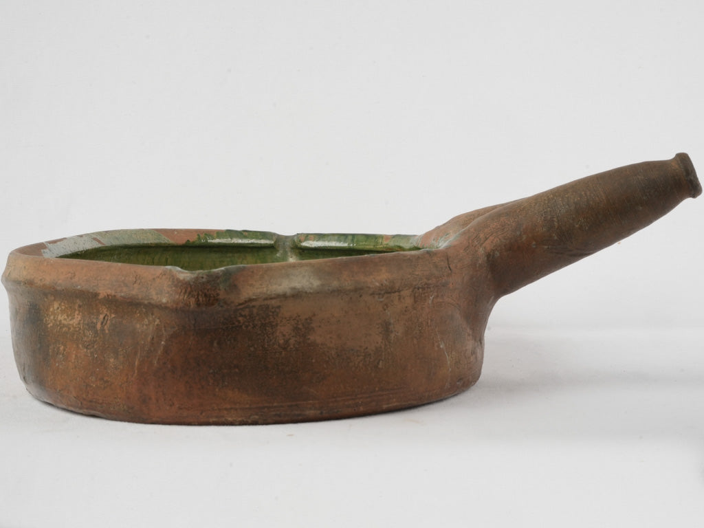 Green-glazed rustic kitchenware