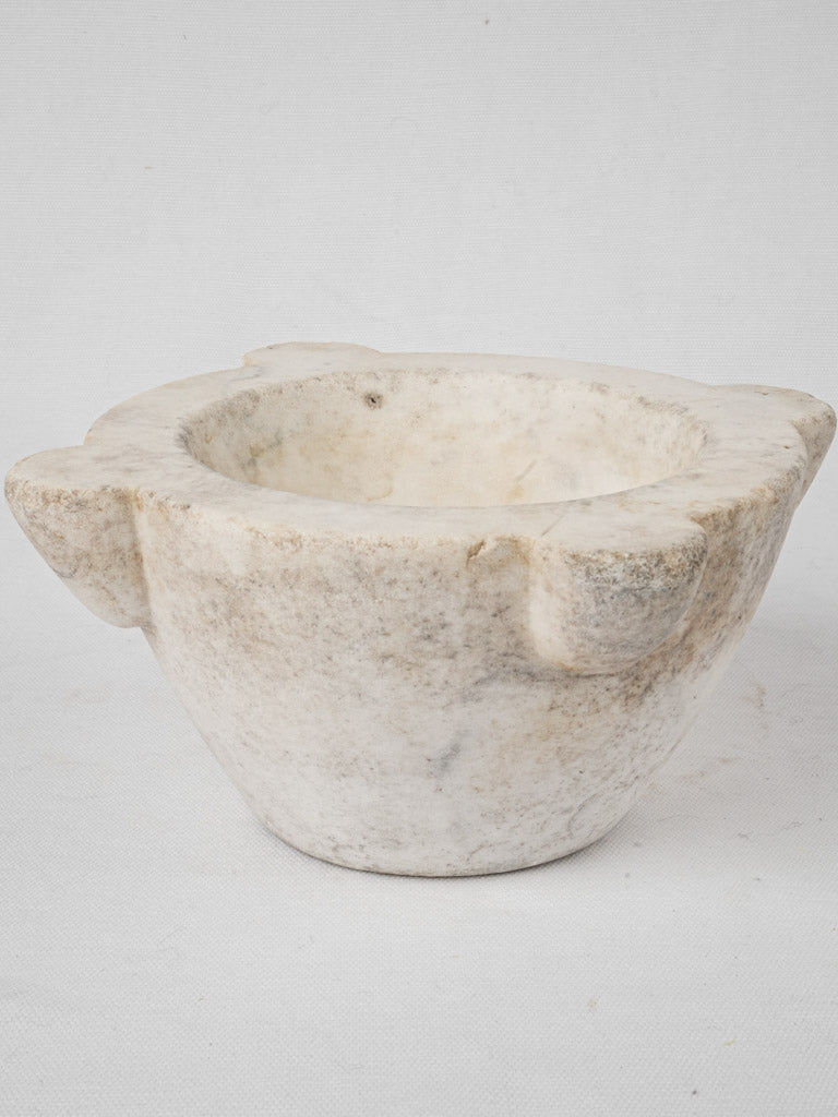 Antique white marble kitchen mortar