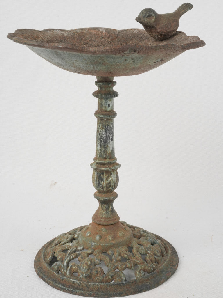 Vintage French Cast Iron Bird Bath 13¾"