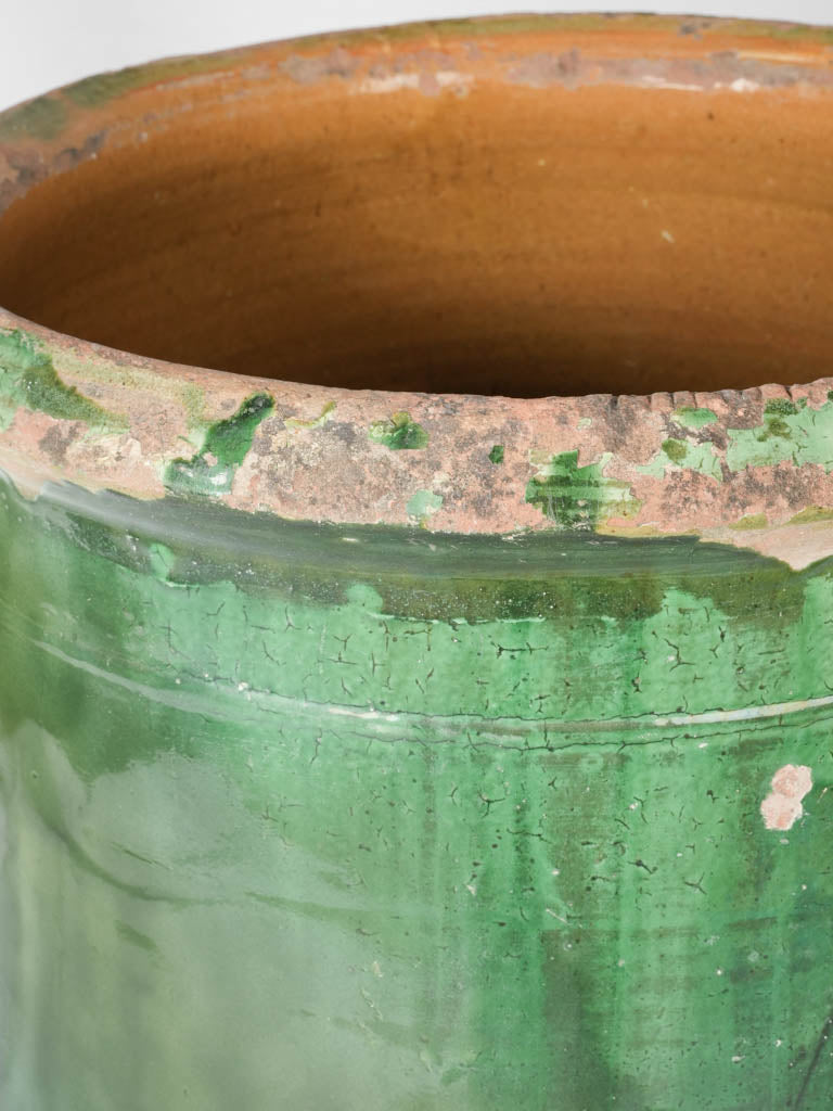 Aged, French terracotta olive jar