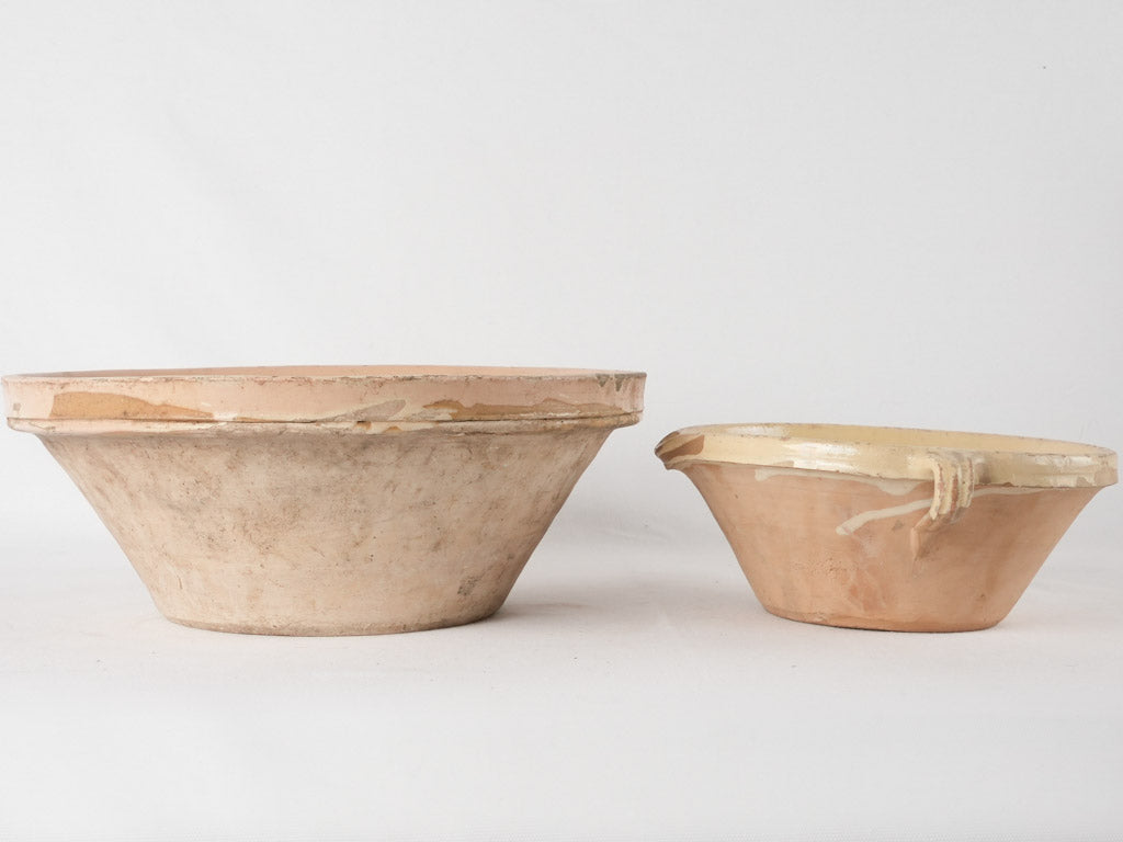 Rustic French terracotta serving bowls