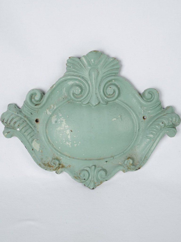 Antique Seine-inspired green house sign