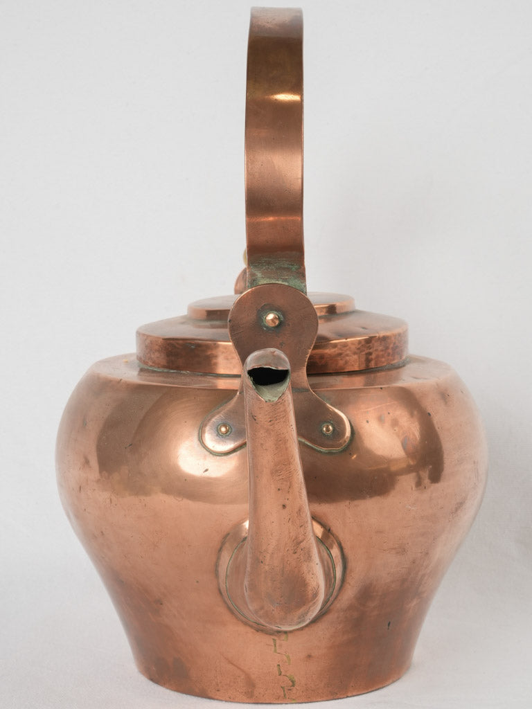 Spacious vintage French copper kettle