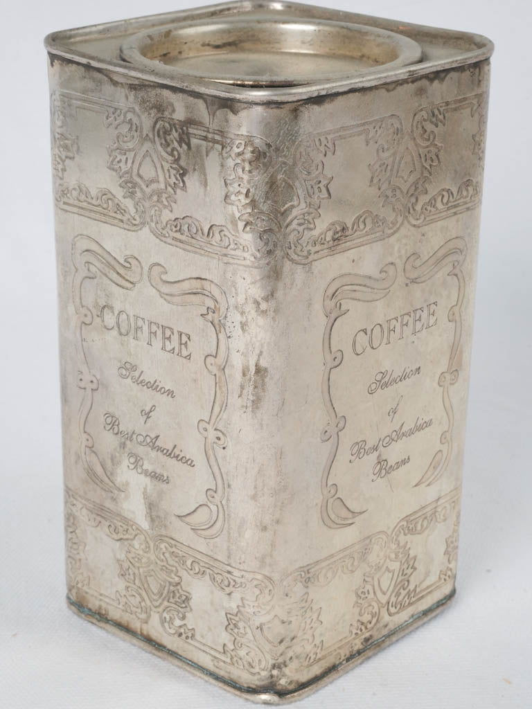 Beautiful, aged silver-plated coffee container