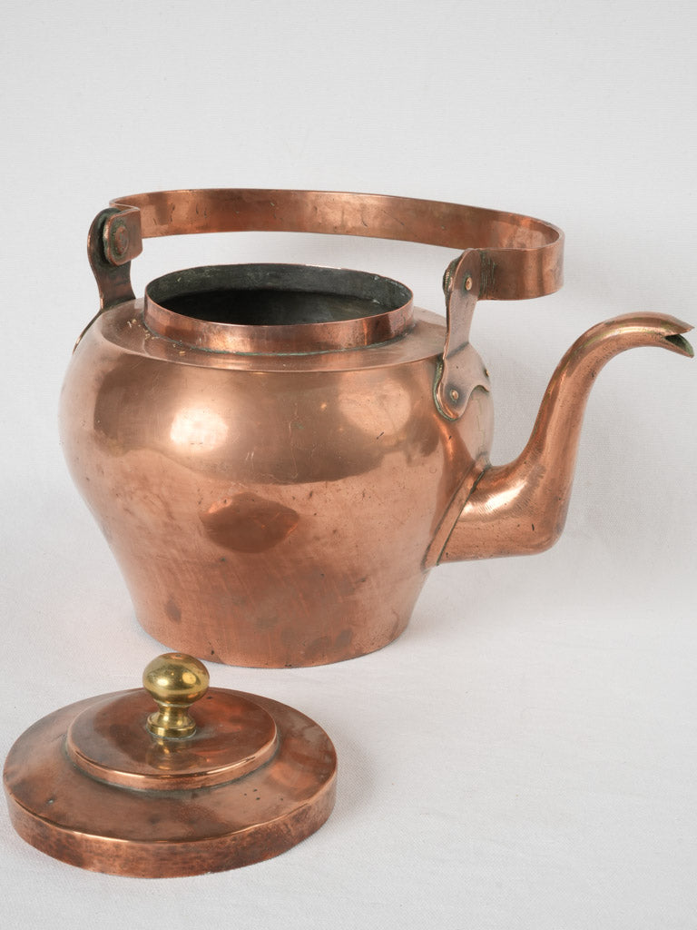 Classic large French copper kettle