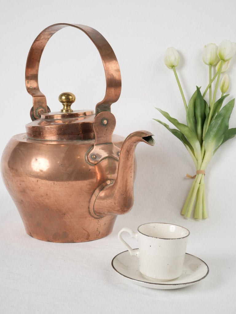 Antique 8-liter capacity copper kettle