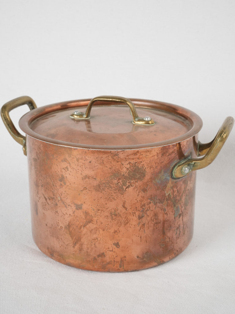 Vintage French copper pot with lid