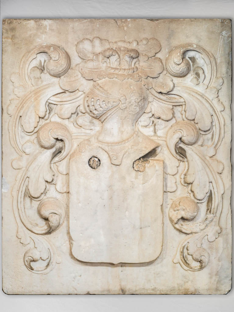 Rare 17th Century Carved Marble Coat of Arms