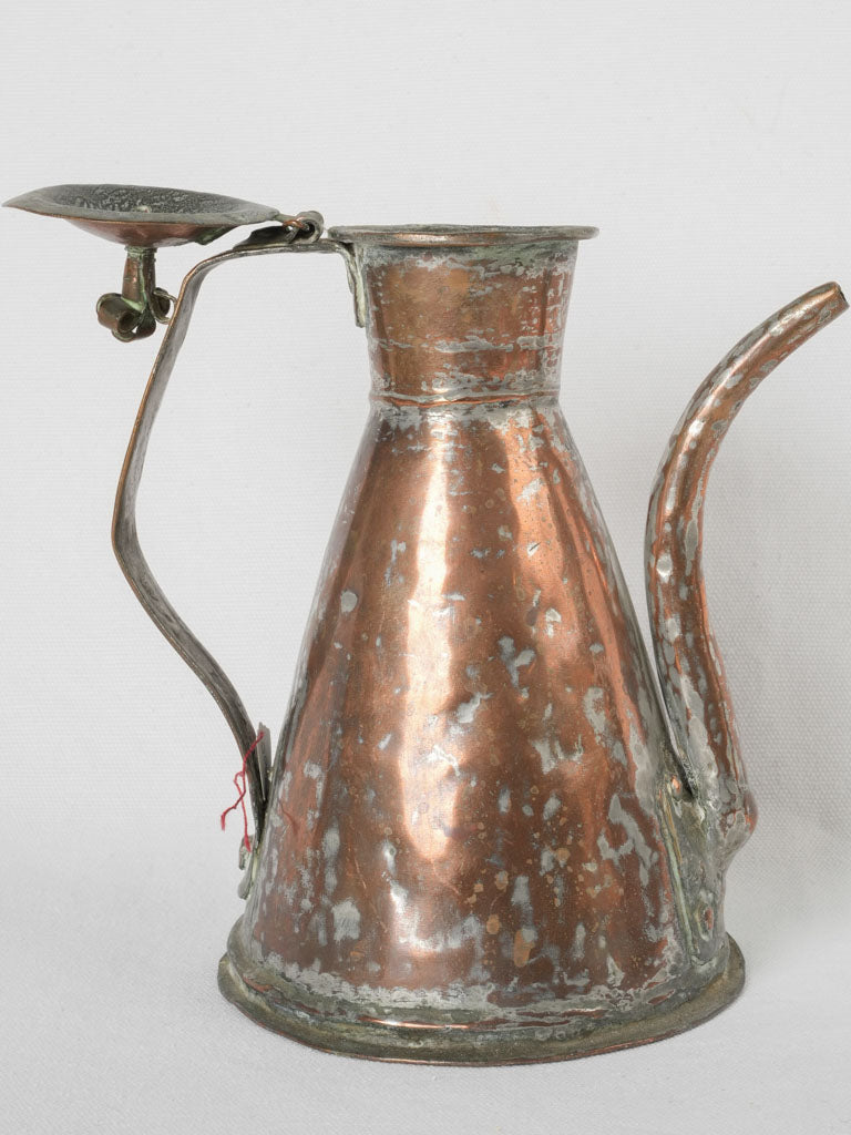 Sturdy patina copper winemaker's jug