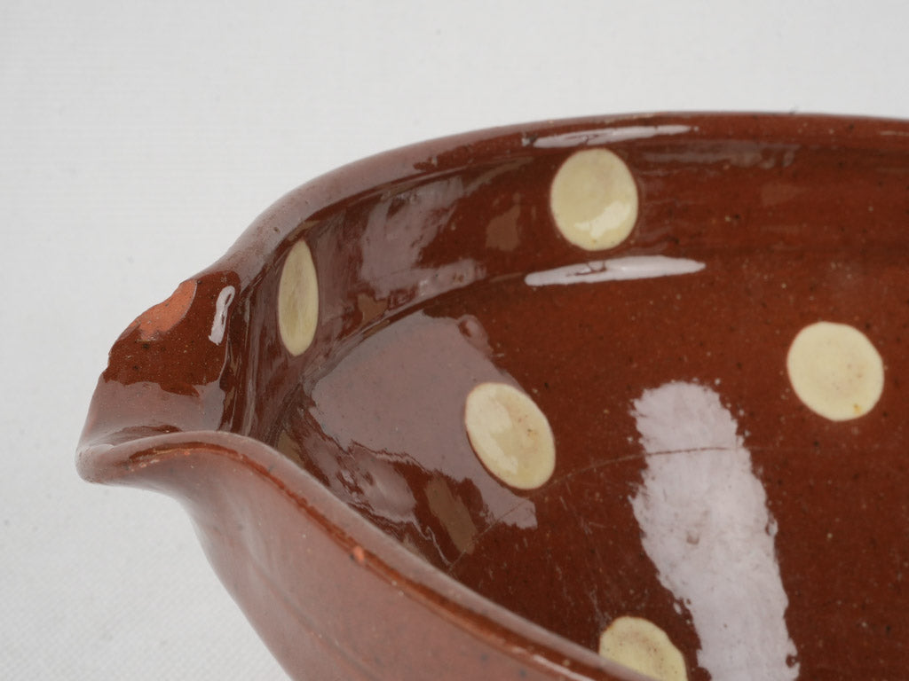 Pair of Vintage Spotted Bowls – Brown & Beige