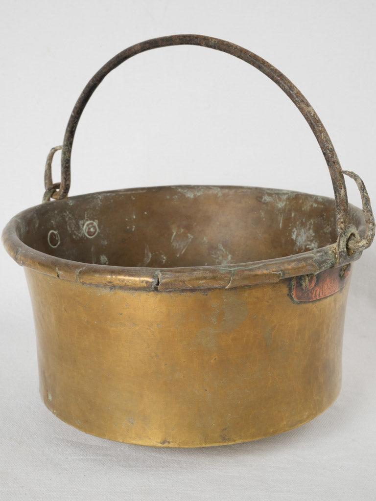 Authentic 19th-century French brass cauldron