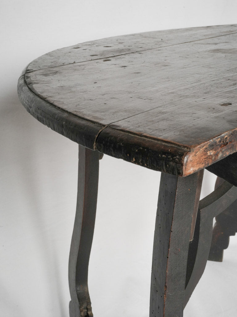 Timeless blackened walnut console tables