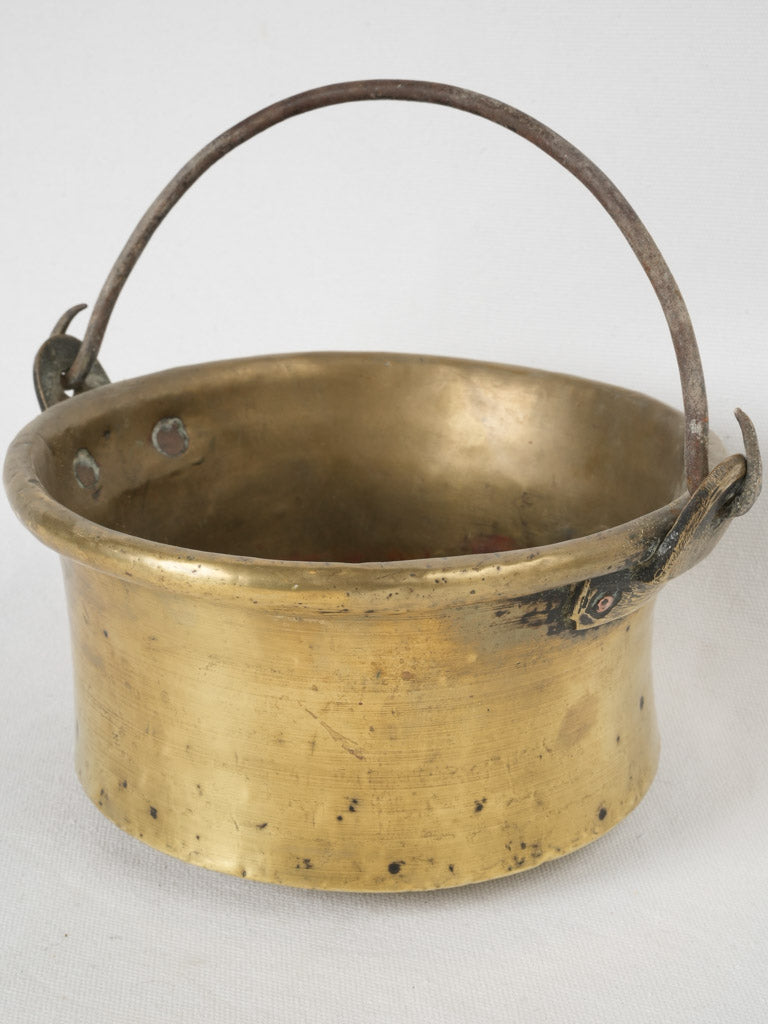 Vintage French brass cauldron