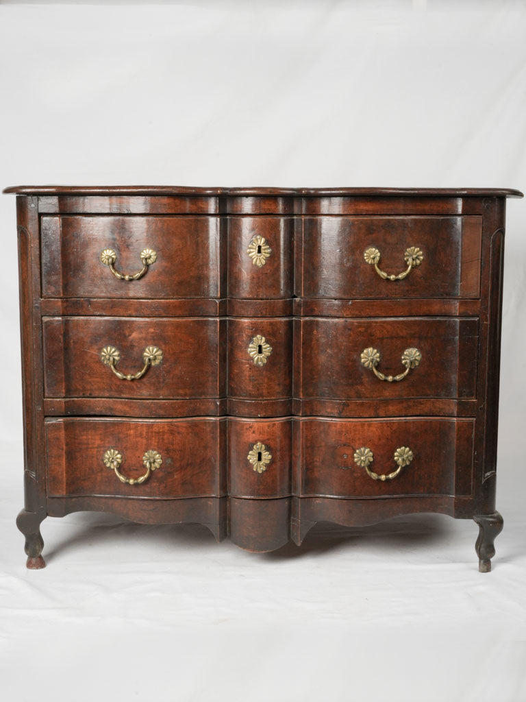 Elegant Regence Floral Walnut Cabinet