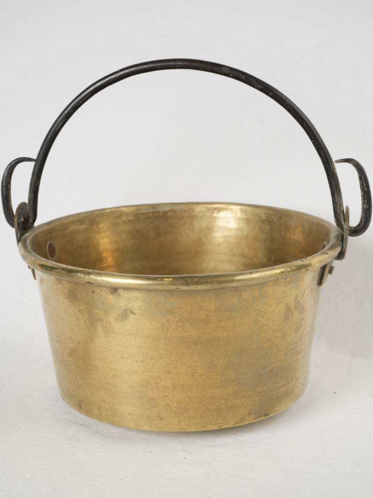 Sturdy large brass cooking cauldron