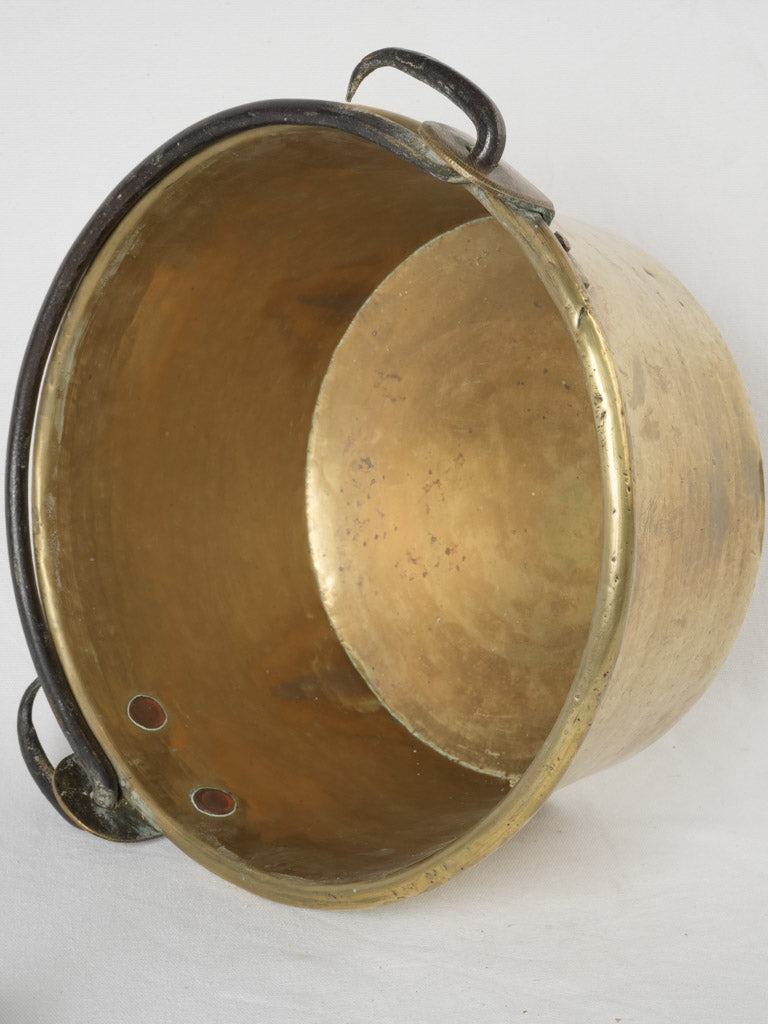 Elegant 19th-century French iron-handled cauldron