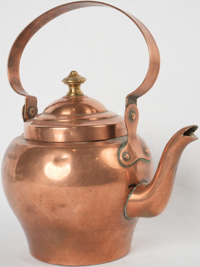 Petite 19th-century French copper kettle