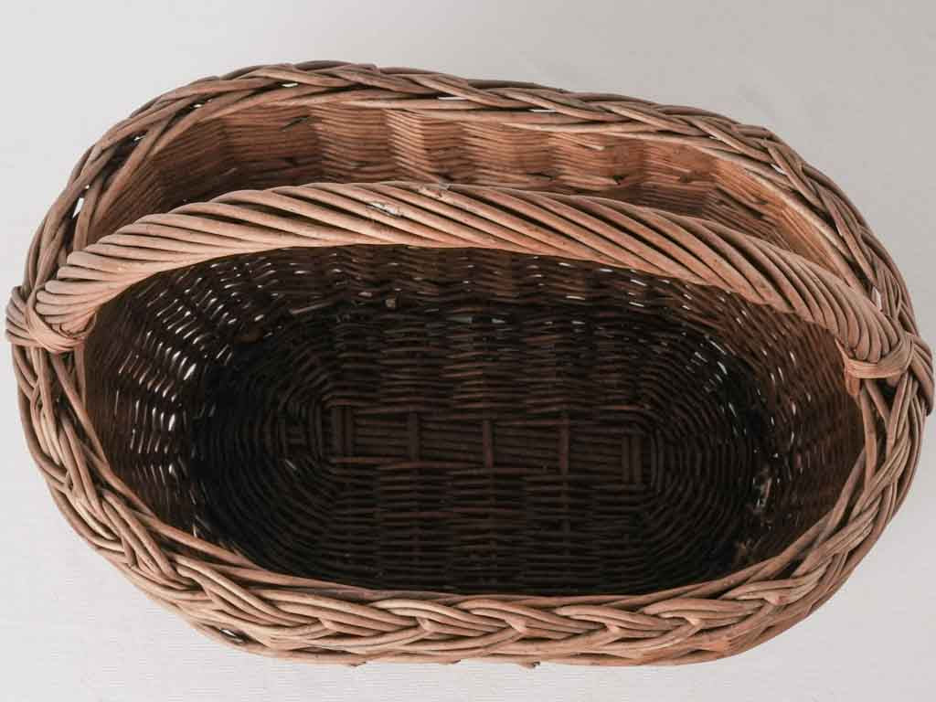 Traditional style wicker harvest basket