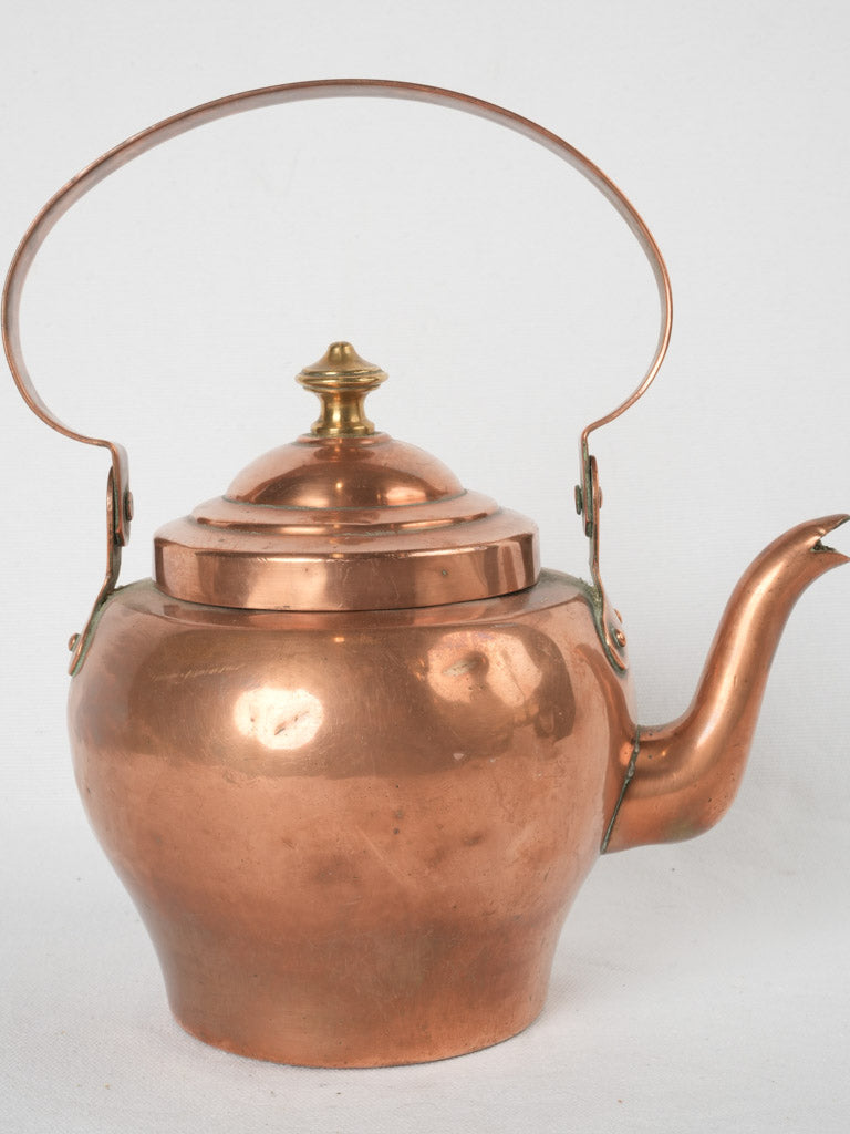 Elegant vintage copper cookware kettle