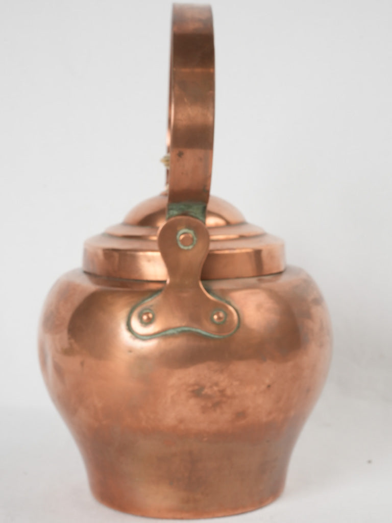 Rustic 19th-century French copper cooking kettle