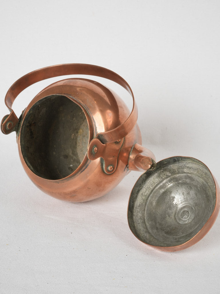 Beautiful vintage French copper cooking kettle