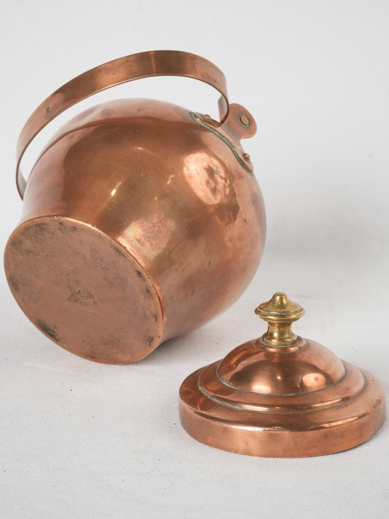 Classic 19th-century French brass knob kettle