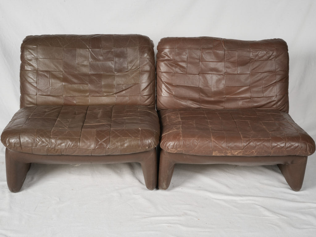 Durable and luxurious 1970s leather sofa