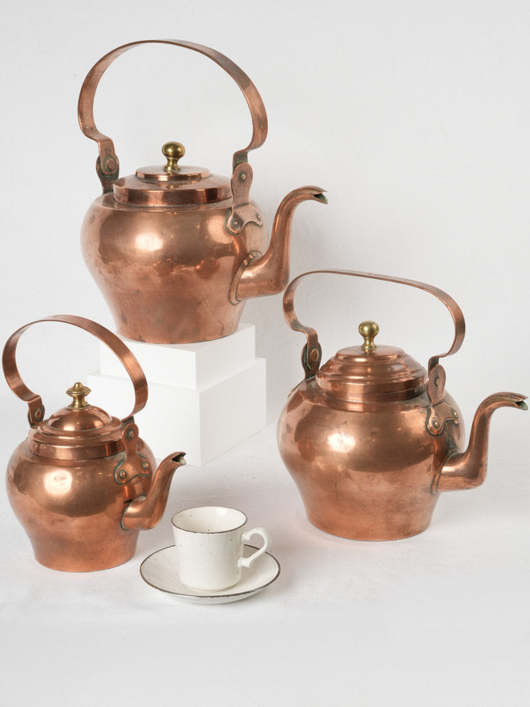 Rusty Copper Stepped Lid Kettle