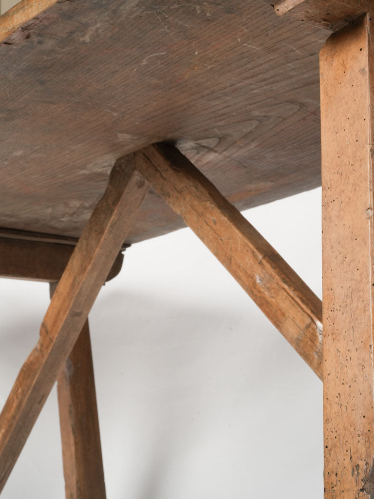 Vintage Walnut Trestle Hallway Table