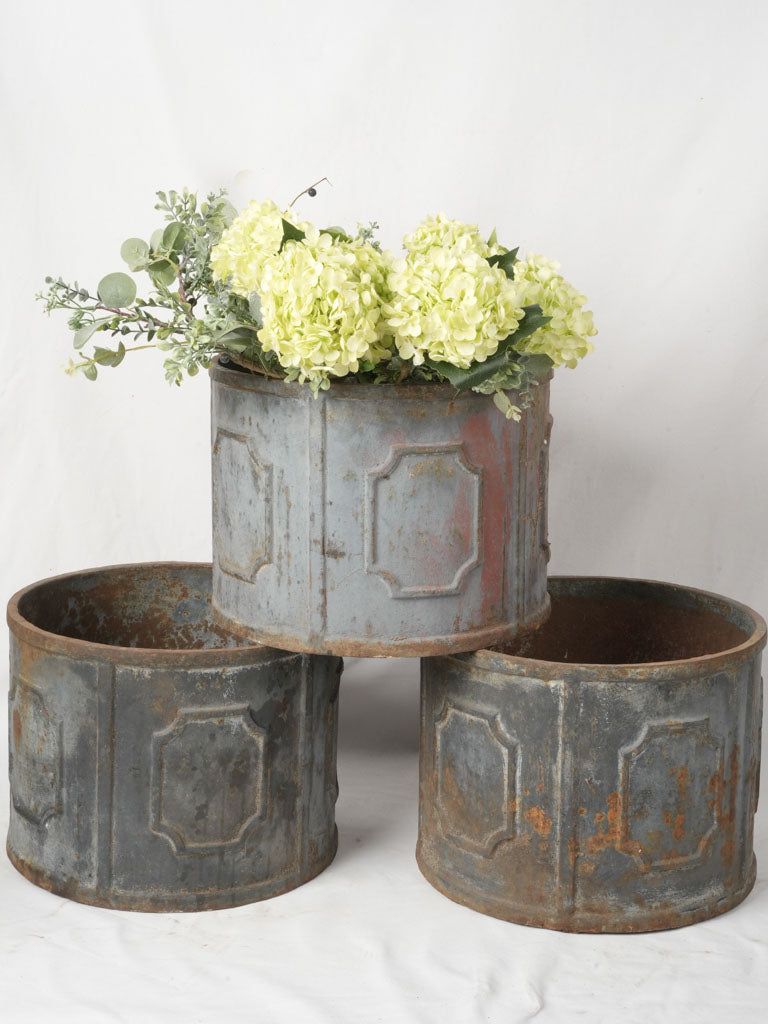 Vintage elegant cast iron planters