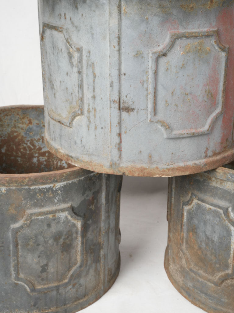 Antique patina cast iron planters