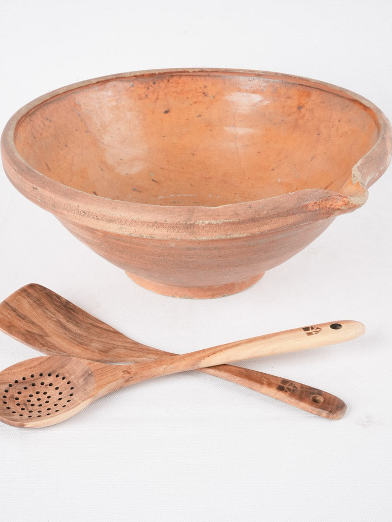 Vintage French brown salad bowl