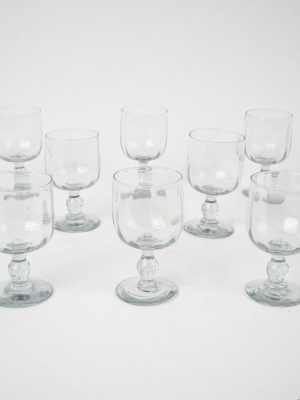 Set of eight vintage French wine glasses – white wine – Chez Pluie