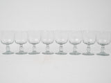 Set of eight antique French wine glasses