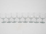 Set of eight antique French wine glasses