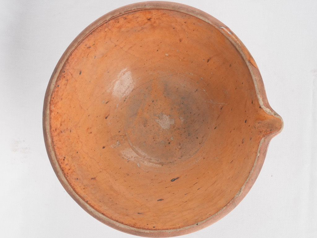 Provincial earthenware glazed serving bowl