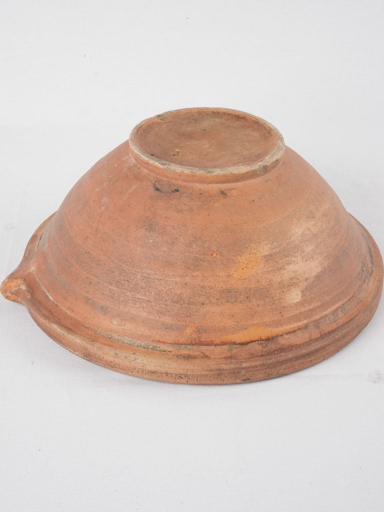 Traditional French terracotta mixing pottery