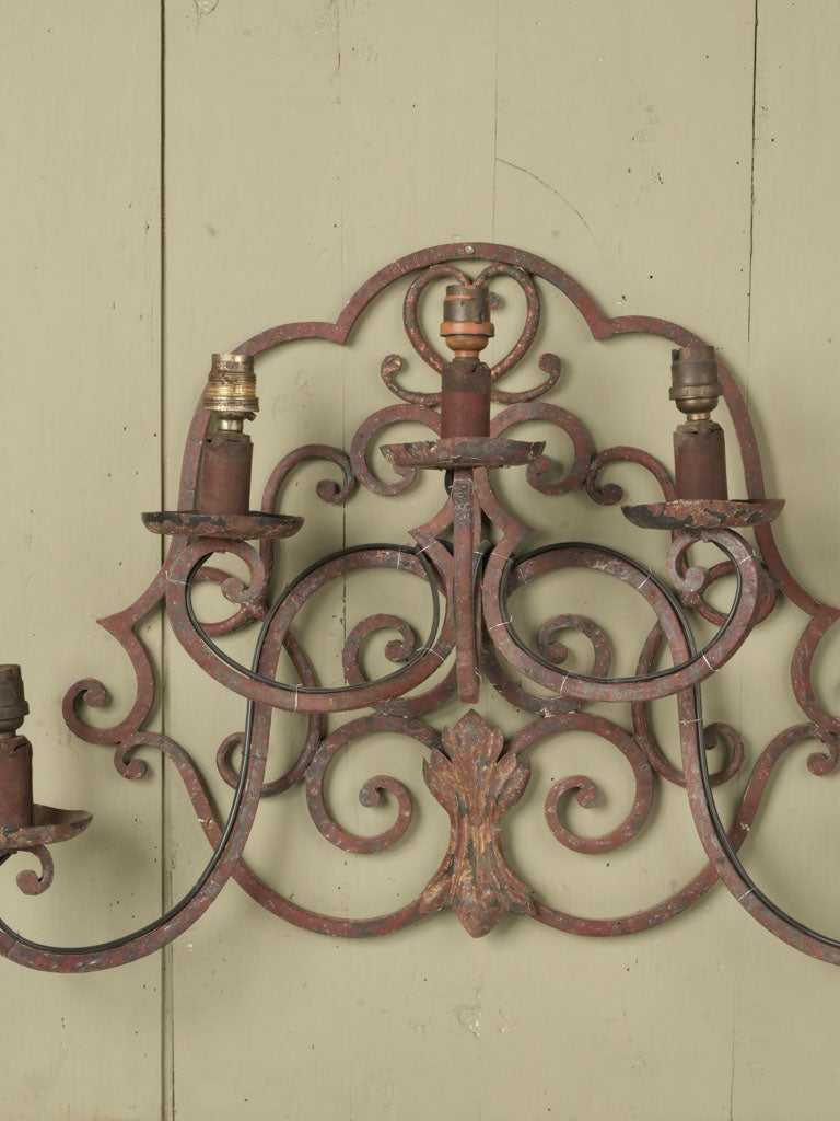 Sophisticated wrought iron wall sconces