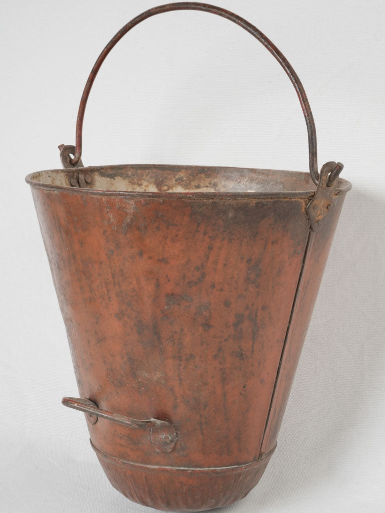 Sturdy 19th-century Copper Fire Bucket Holder