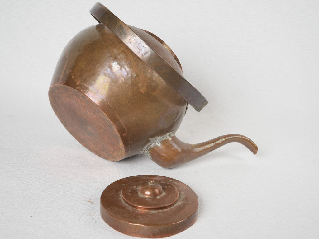 Traditional 19th-century French copper kettle