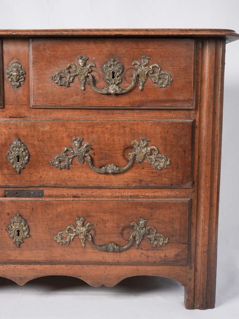 French walnut commode with fluting