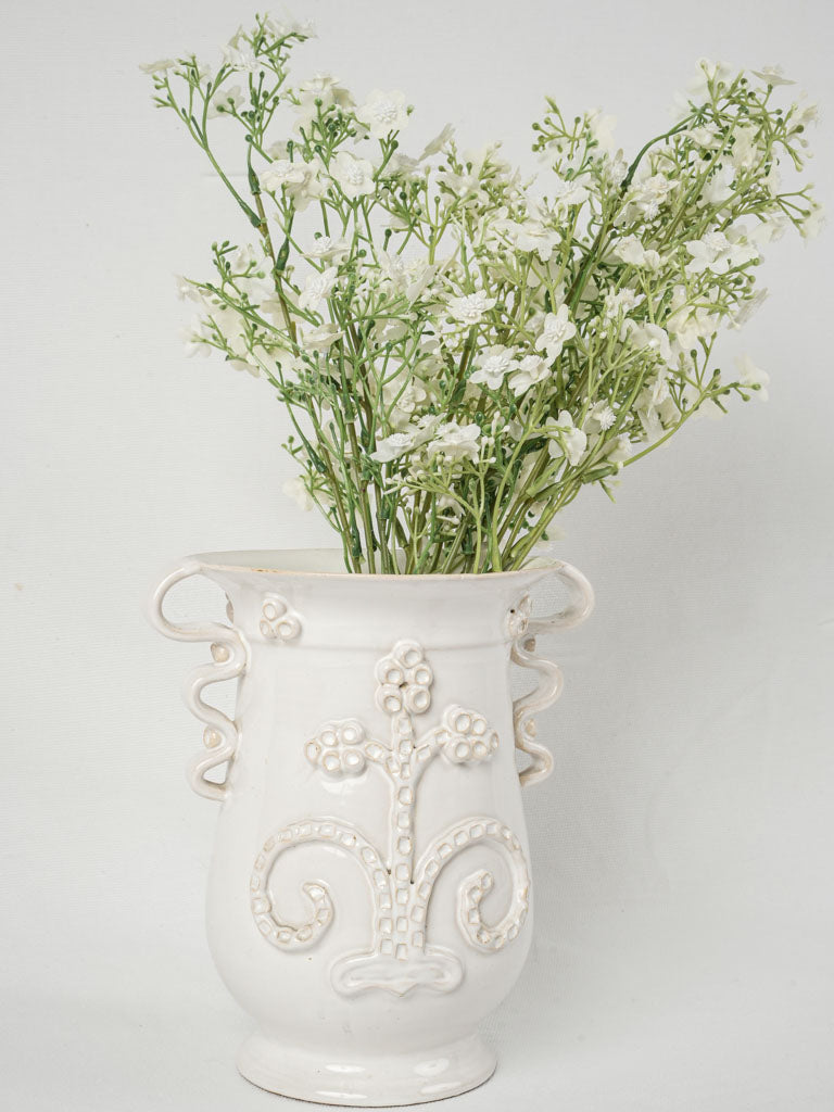 Elegant white glaze floral lamp