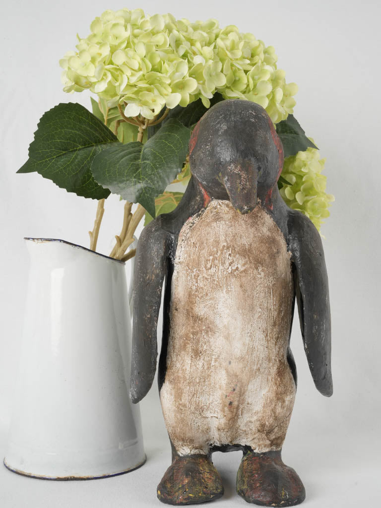 Whimsical vintage penguin papier mâché