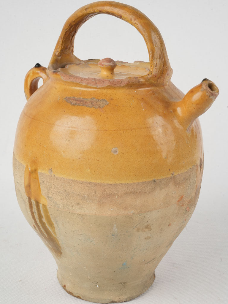 Late 19th-Century Yellow Ocher Water Cruche 14¼"