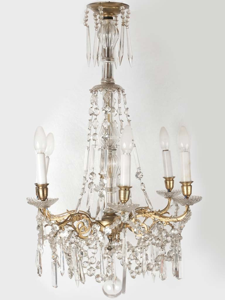 Antique French crystal chandelier 31½" x 19¾"