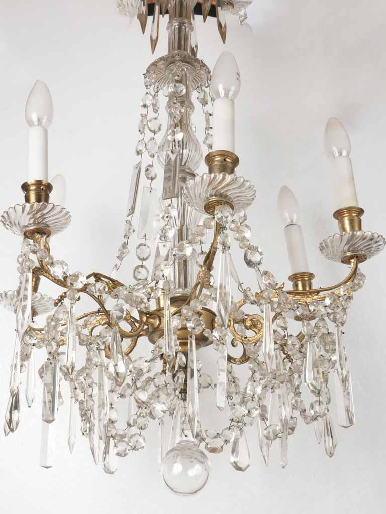 Antique French crystal chandelier 31½" x 19¾"