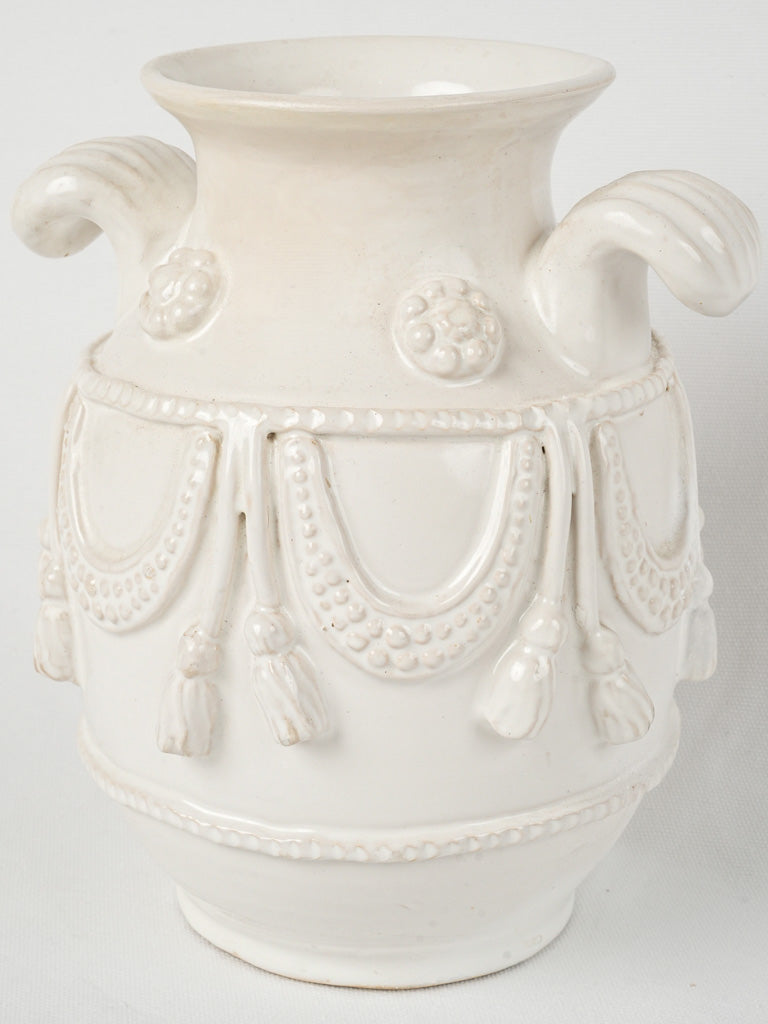 Vintage French white glazed vase