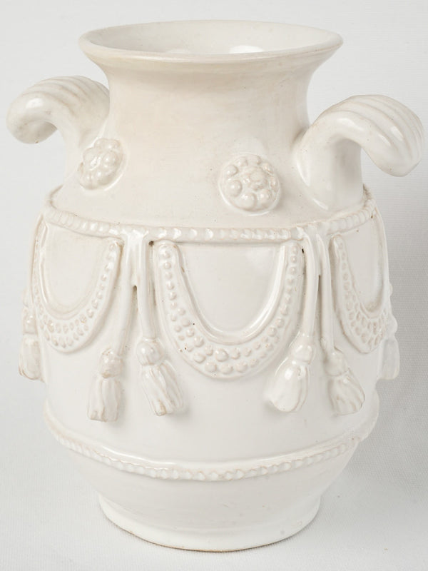 Vintage French white glazed vase