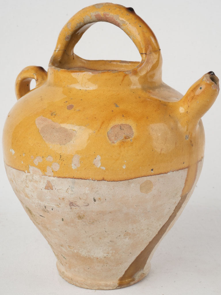 Provençal Water Pitcher w/ Yellow Ocher Glaze 12½"